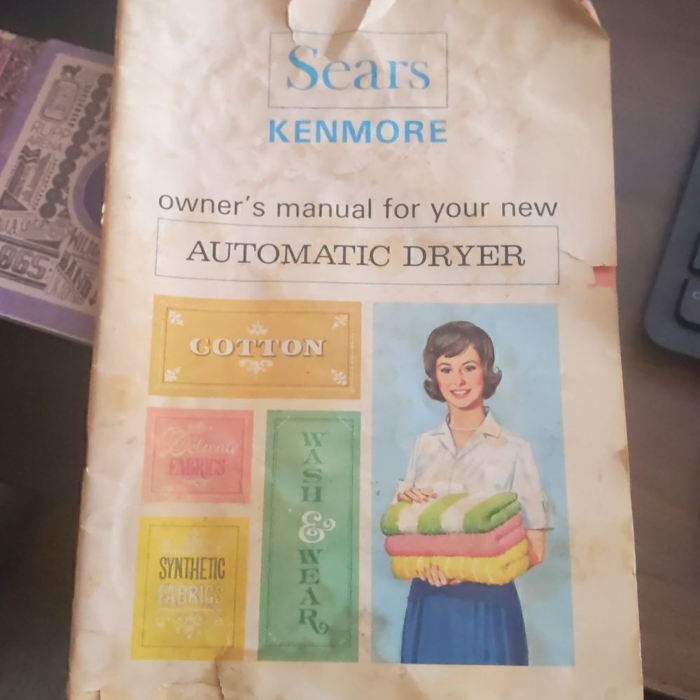 Vintage Sears/ Kenmore automatic dryer owner's manual